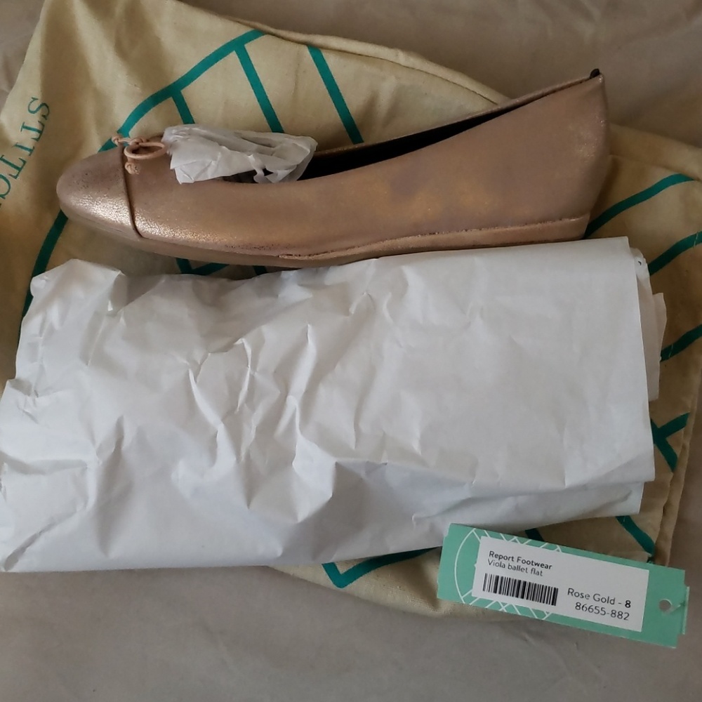 Rose gold ballet flat size 8